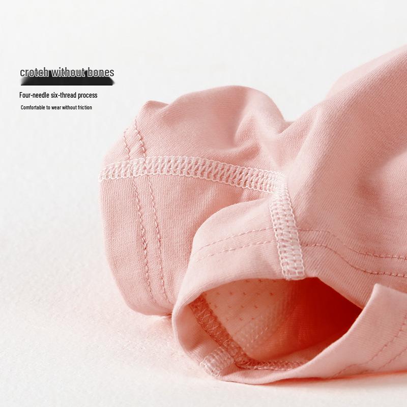 Antibacterial Pure Cotton Girls' Boxer Briefs - Small, Medium, Large (Korean Style)