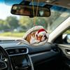 2Pcs Sleeping Dog Car Hanging Ornament, Acrylic 2D Flat Pendant, Cute Animal Rearview Mirror Charm, Christmas Gift Keychain