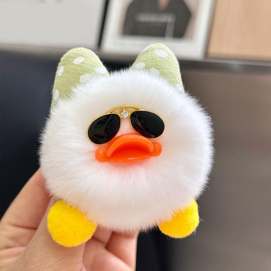Kids Duck Keychain Imitation Rabbit Plush Keychain Pendant Bags Phones Cars Versatile Decoration Fashionable Accessory