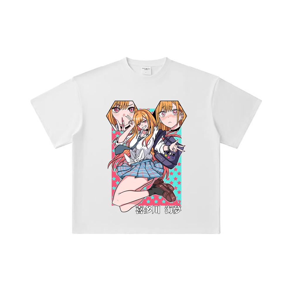 260 GSM Double Yarn 32 Count 100% Cotton My Dress-Up Darling V3 Marin Print Unisex Heavy Cotton T Shirt