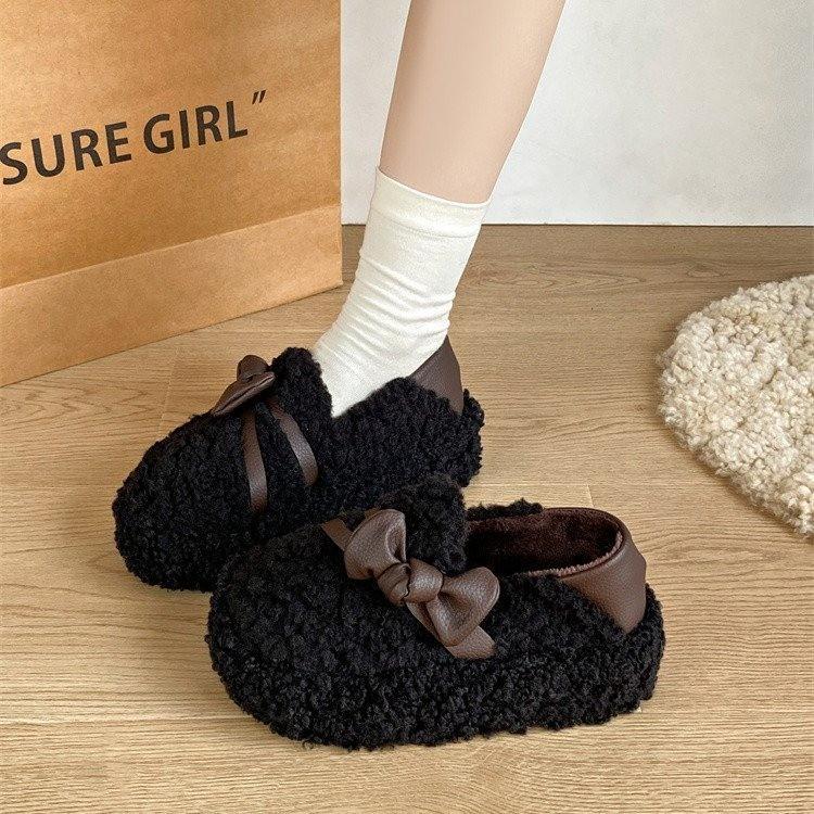 Internet Celebrity Popular Fluffy Shoes Women's 2025 New Autumn and Winter Plush Bag and Cotton Shoes One Pedal Fluffy Two Wear