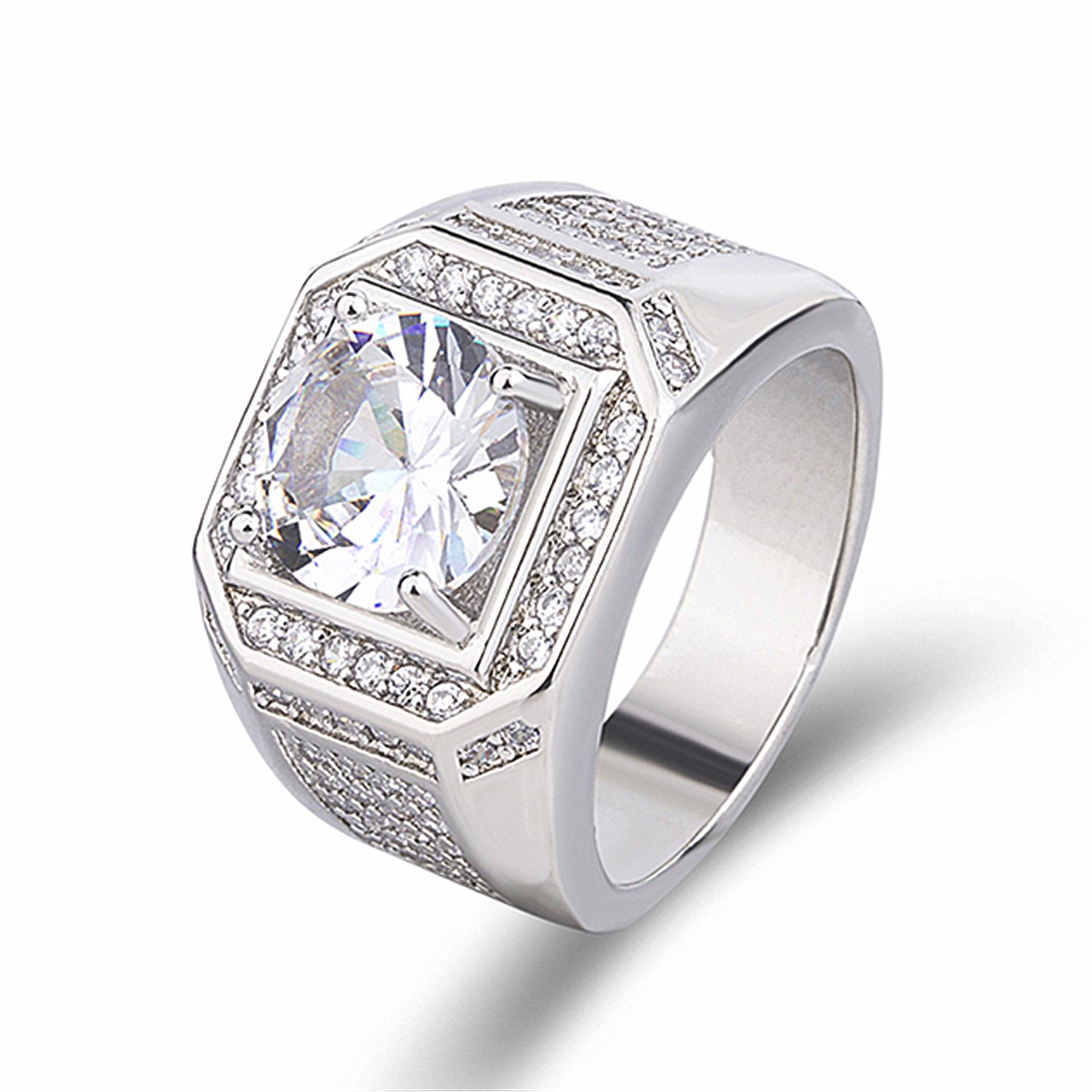 Кольцо модное кольцо высокого класса властное мужское кольцо с бриллиантами креативное кольцо с микро-паве из бриллиантов 8