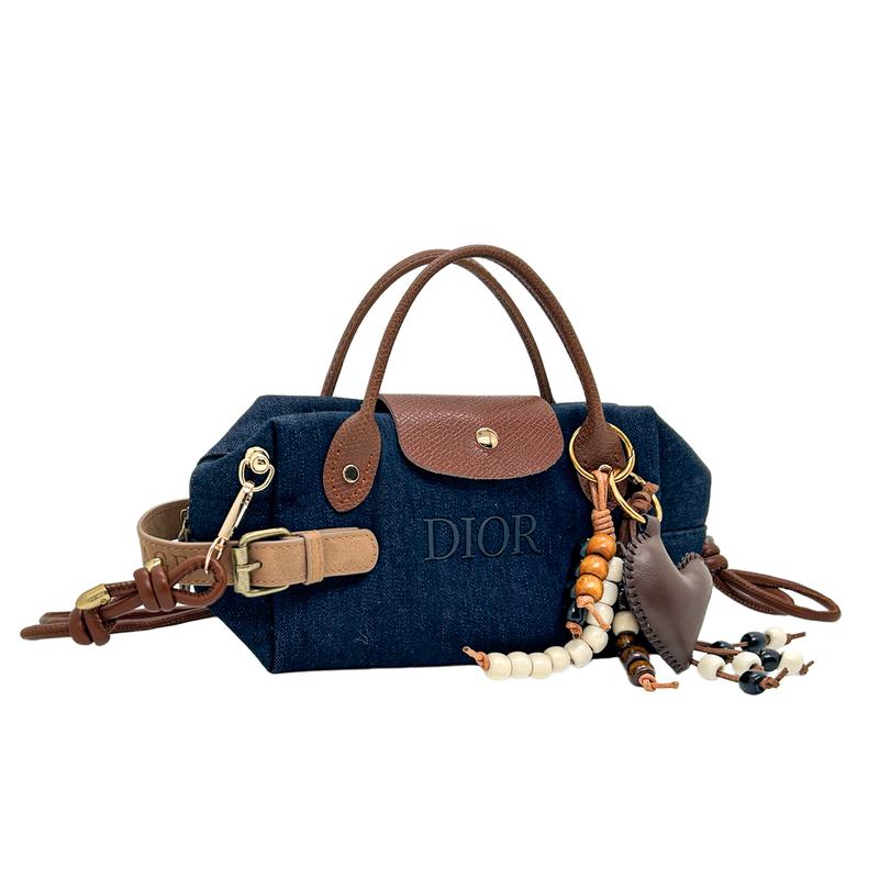 Dior Bag [Customized Cosmetic Bag] Canvas Sea Salt Holiday Niche High-end Sense Versatile Classic Trendy Retro Simple Fashion Leather Pendant Portable