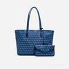 Große geometrische Print-Tragetasche 2-in-1-Set Damen-Alltags-Schulterhandtasche mit Beutel