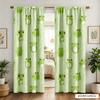 2-piece set of cute frog printed curtains, bedroom insulation semi blackout window screen fabric, machine washable polyester fib