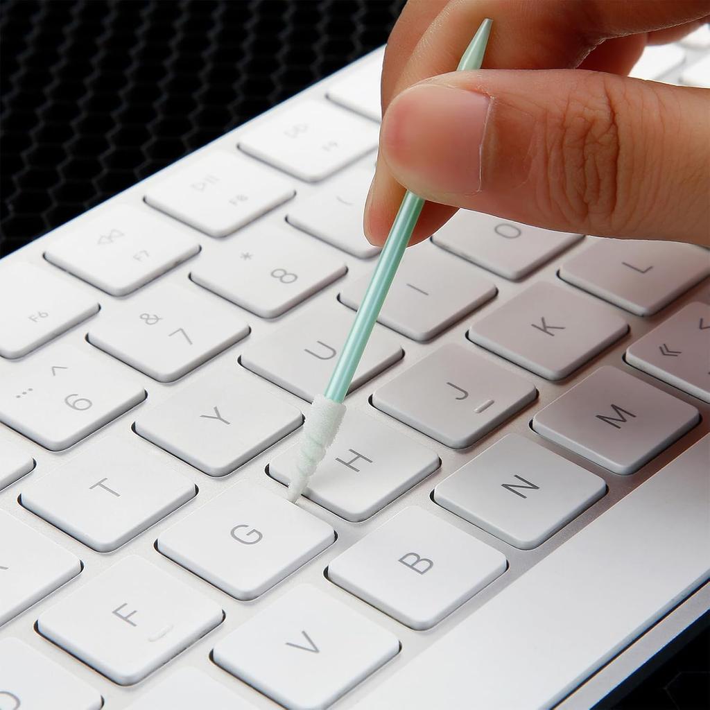 Mollytek Industrial Cotton Sponge Precision Cotton Swabs for Optical and 65mm Total Length Total 200-Pack Swabs, Sticks, Swabs, Ultra-Fine Tip,