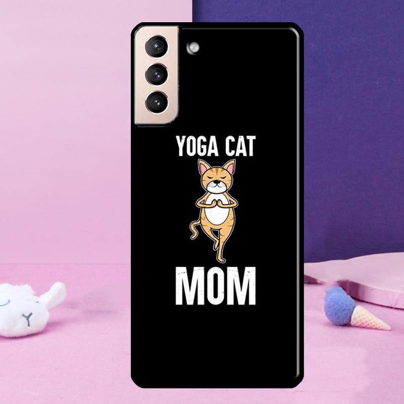 Funny yoga cat Phone Case For Samsung Galaxy S25 Ultra S24 S23 Ultra S9 S10 S20 S21 S22 Plus S24 FE Cover