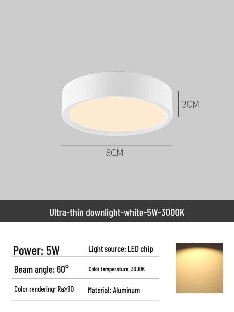 Surface Mounted Anti-Glare Round Downlight for Hallway or Foyer