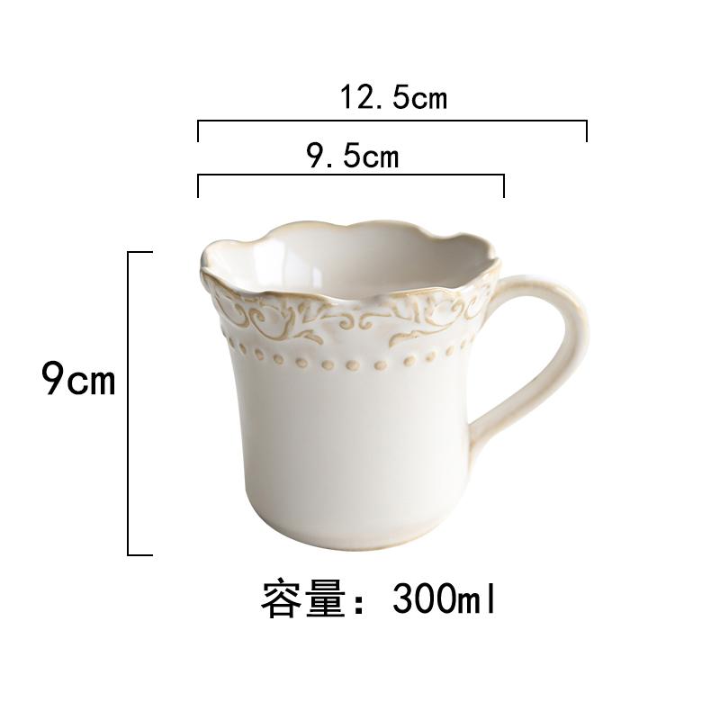 Vintage Relief Ceramic Tableware Restaurant Creative Steak Plate Dessert Dish Sushi Dish Soup Plate Snack Bowl Mug Tableware Set