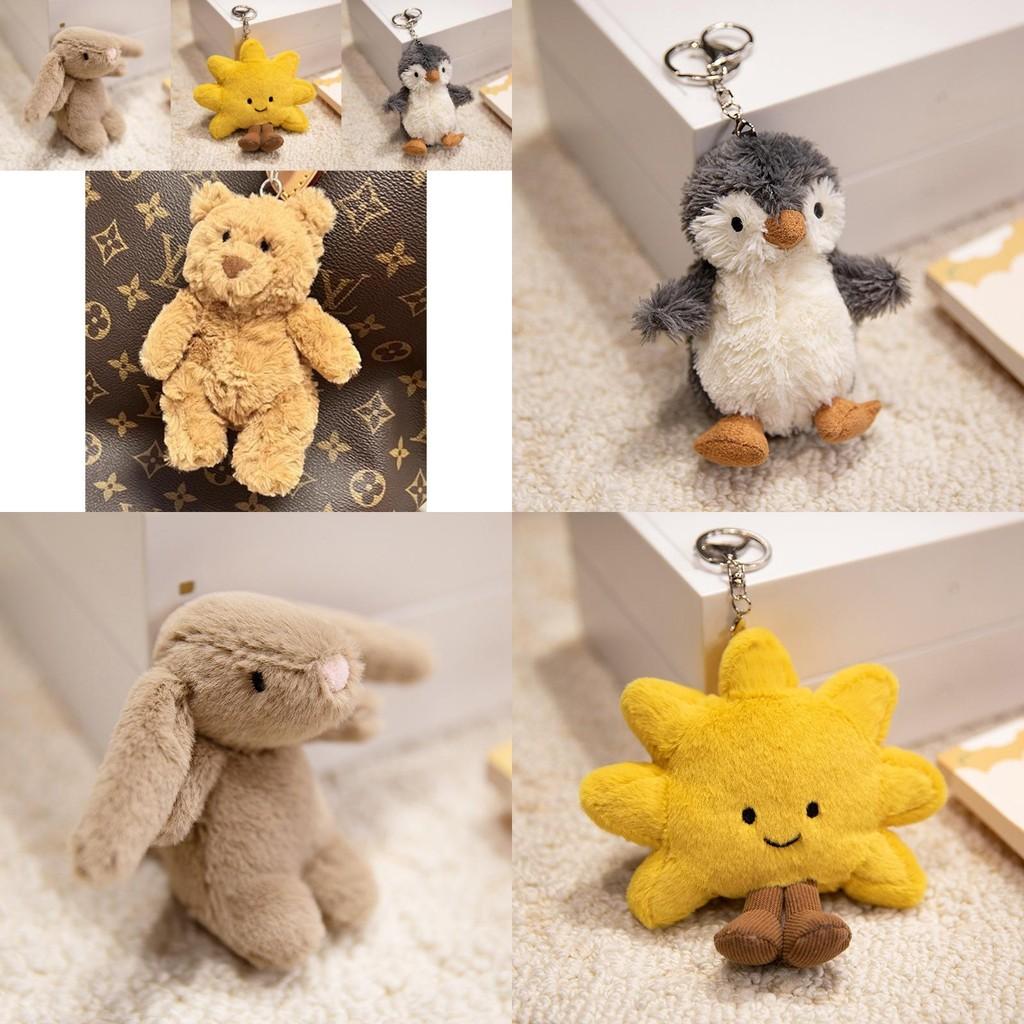 Penguin Cartoon Rabbit Football Shaped Plush Doll Pendant Keychain Birthday Gift