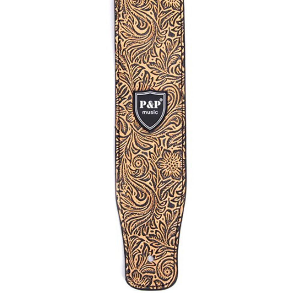 רצועת גיטרה רצועת כתף מתכווננת עור PU רך עמיד למים לנגינה נשיאה