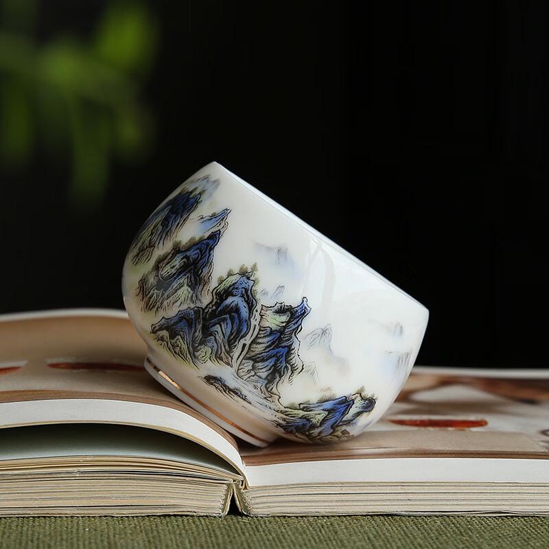 Antique Ceramic Master Tea Cup - Qianli Jiangshan Design