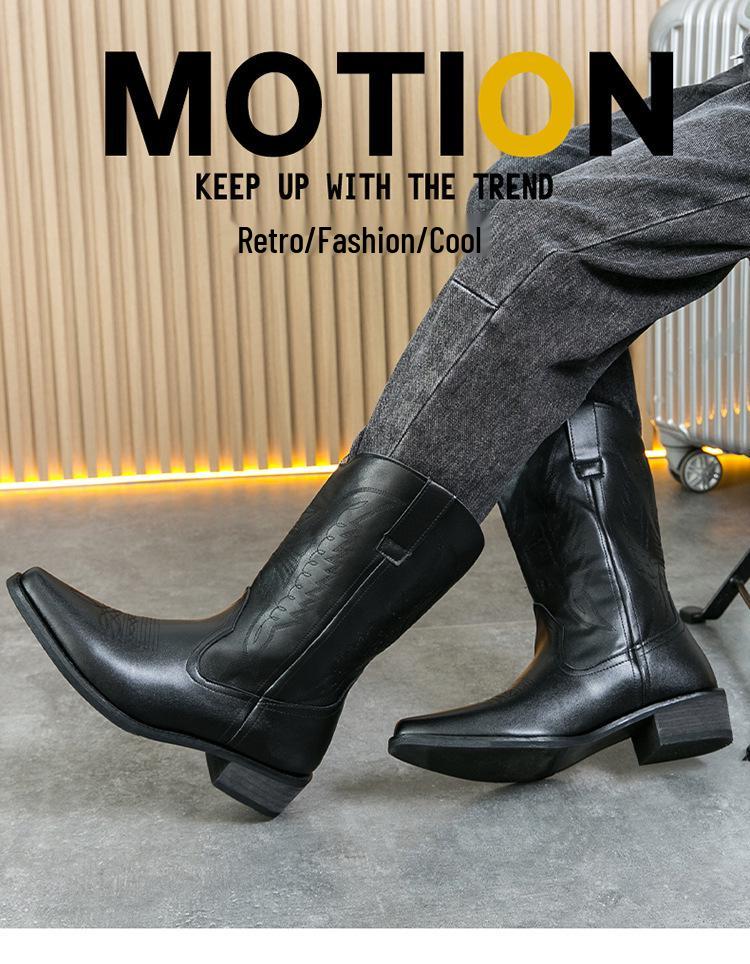 Chelsea Herren Plus Size High-Top Lederstiefel - Britischer Trend Lässige Mode, Arbeitskleidung Martin Stil