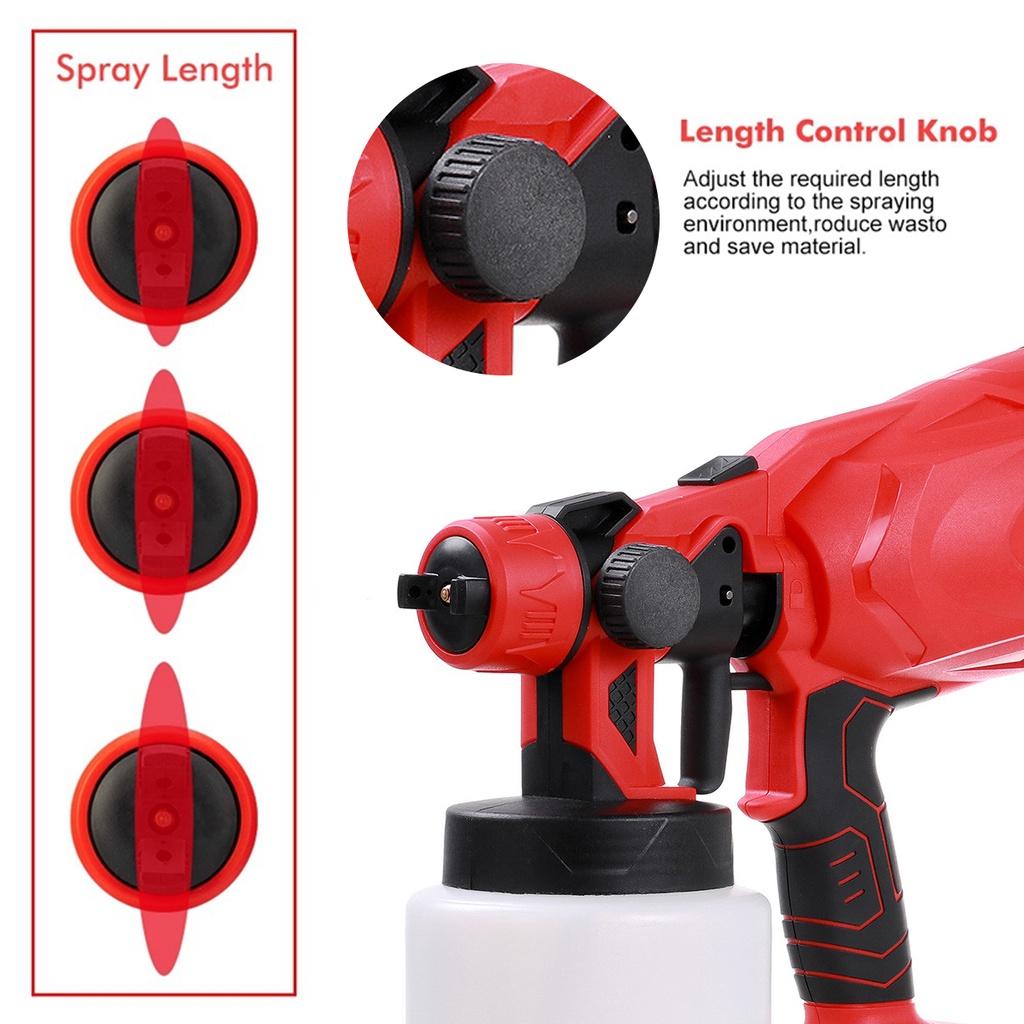 1000W 800ML Flow Control Airbrush Cordless Electric Spray Gun High Power Household Paint Sprayer With 3 Nozzle
