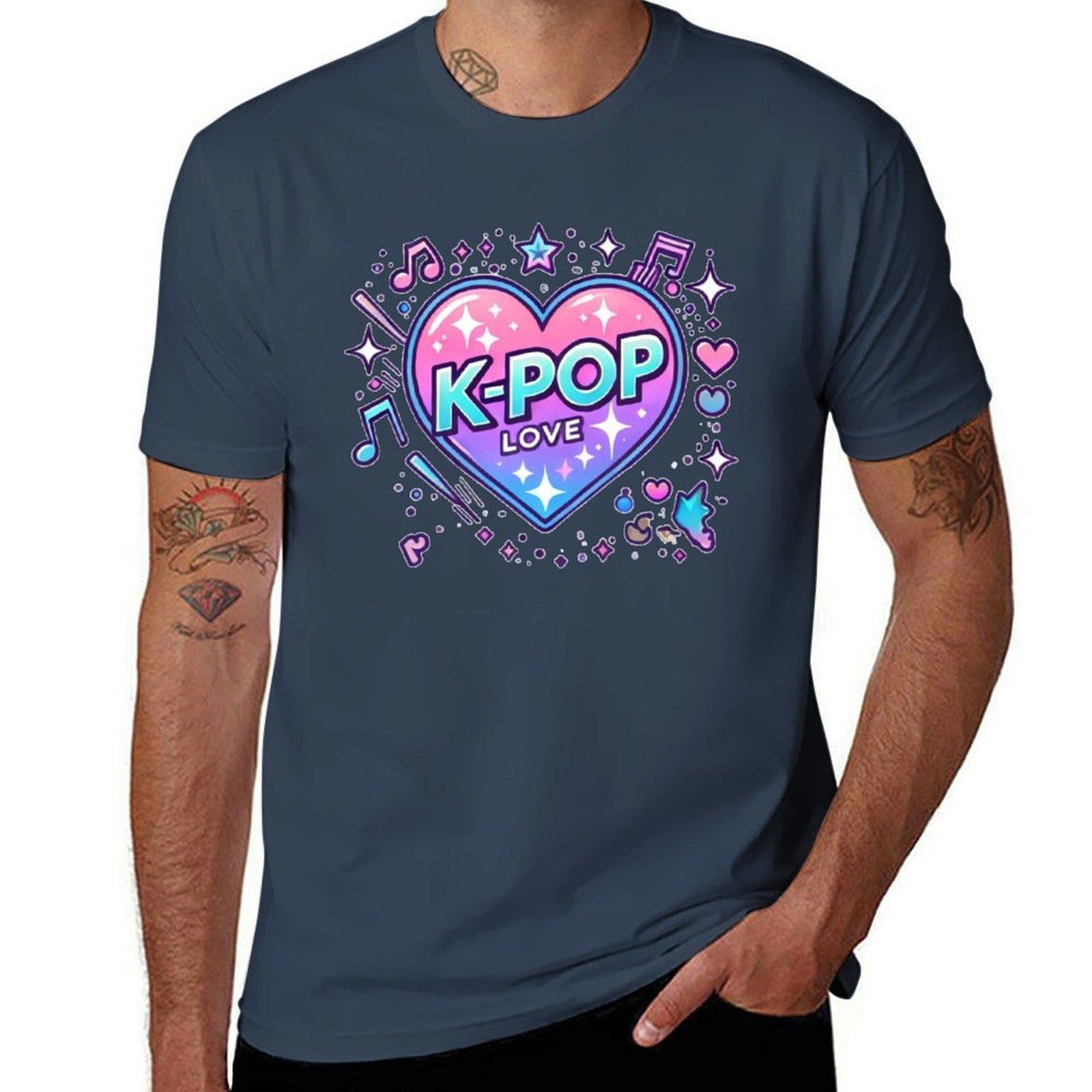 Kpop Love Vibes Heartbeat Of A Fan Design Tshirt Casual Fashion Print Tee Top S