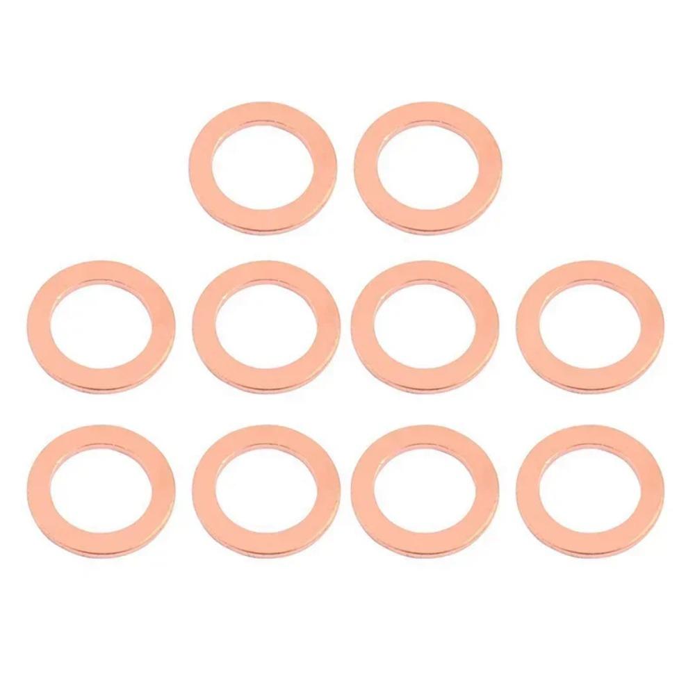 Juego de tuercas y pernos de junta de arandela de cobre, Kit surtido de sellos de anillo plano 50/100/200pcs tapones de sumidero