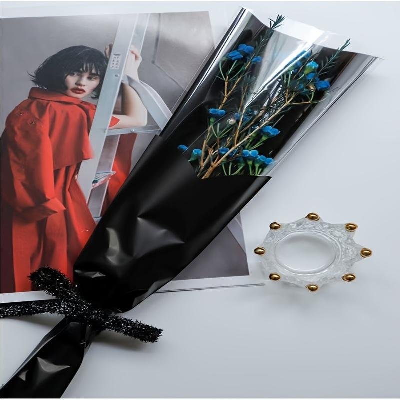 [Tulip Gift Bags] 50pcs Tulip Flower Gift Bags, Polypropylene Floral Packaging, Assorted Transparent For Valentine's Day, Weddings, and Events