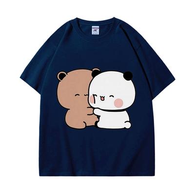 Panda Bear Bubu Dudu Love Hug Graphic T-Shirts Harajuku Cartoon T-Shirt Trumpomis rankovėmis Kawaii Fashion Oversized T-Shirts Unisex