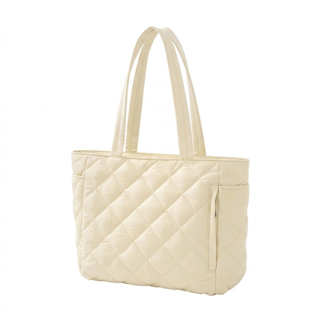 Women Tote Bag Large Capacity Quilted Design For 15.6 Inch Laptop And Daily Use