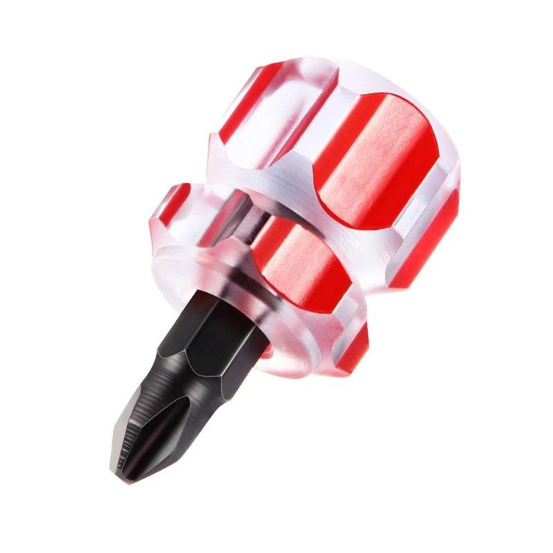 Short Screwdriver Flat Head Cross-Head 2-in-1 Set For Narrow Spaces Repairing Sewing Machines Hand Tools (Red&Green)
