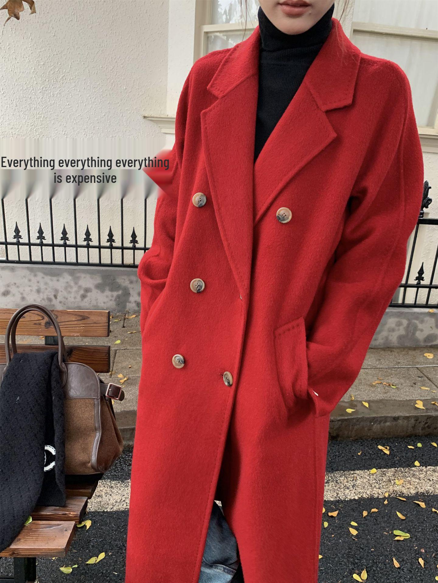 

M Family Classic Women s Versatile Wool Coat - Loose Fit for Daily Commute S