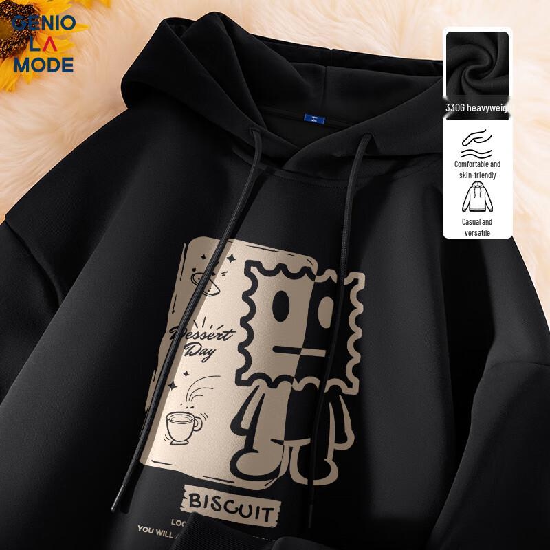 

GENIOLAMODE Men s Heavyweight Versatile Loose Fit Hooded Sweatshirt 2XL