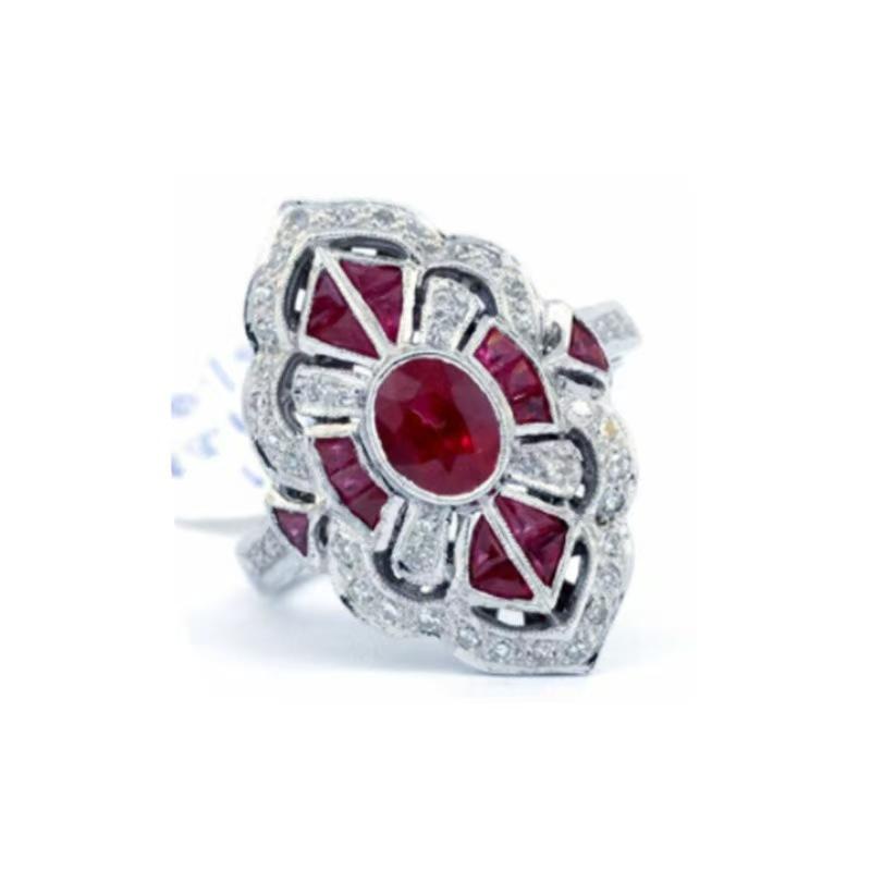 Alloy Ruby Ring Retro no. 6