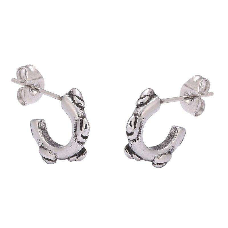 Satın alın Punk Hook Stud Earrings for Women Men Fashion Earrings