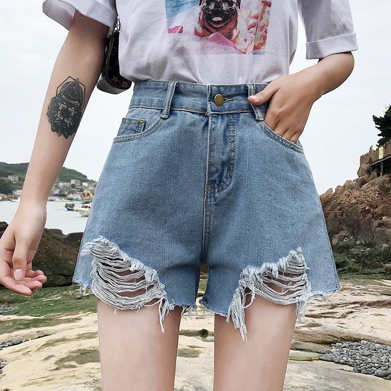 2019 Summer Women's High Waist A-Line Denim Shorts: 5 Colors, Slim, Wide Leg, Loose Fit