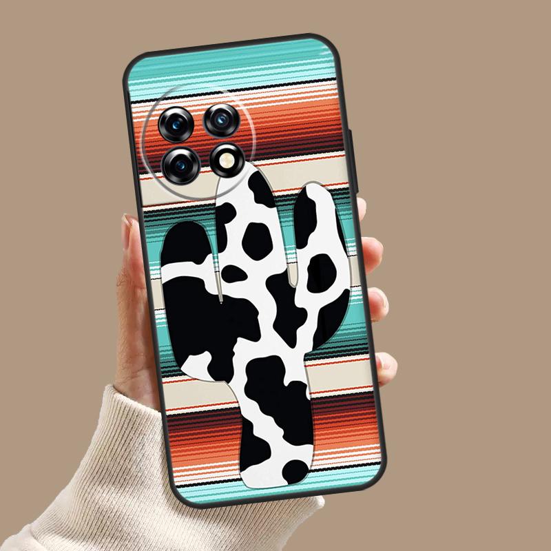 Boho Botanical Leaf Cow Cactus Case For OnePlus Nord CE 5 2 3 4 Lite N20 N30 OnePlus 15 13 12 11 9 10 Pro 13R 10T 13T Cover