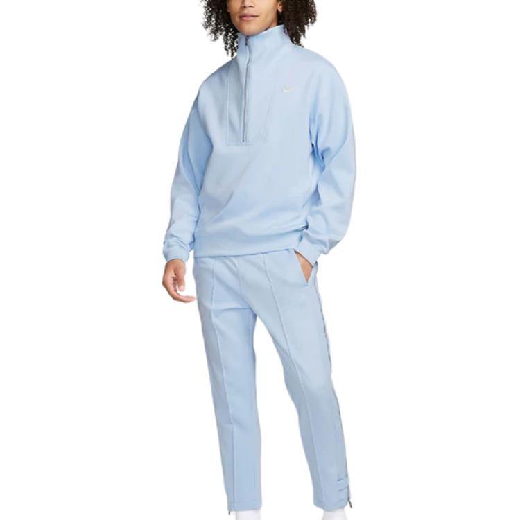 Nike Sweatshirts Men's Blue Stand Collar Moderate Regular DQ4238-425
