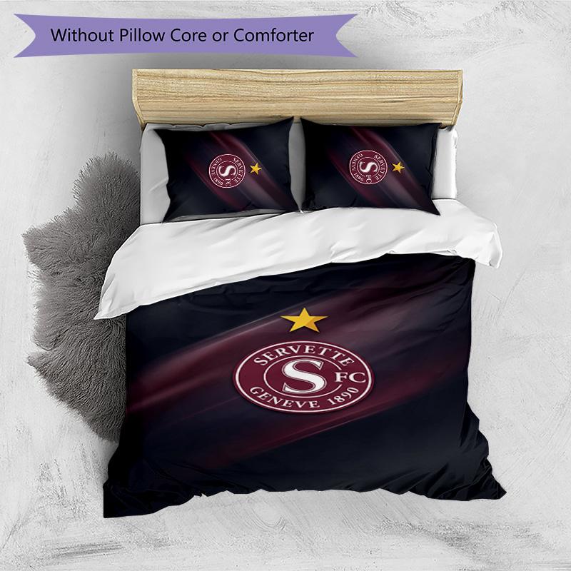 Set Biancheria da Letto 3 Pezzi Stampato Servette FC Traspirante Copripiumino con Federe Biancheria da Letto Decorativa per Camera da Letto Casa