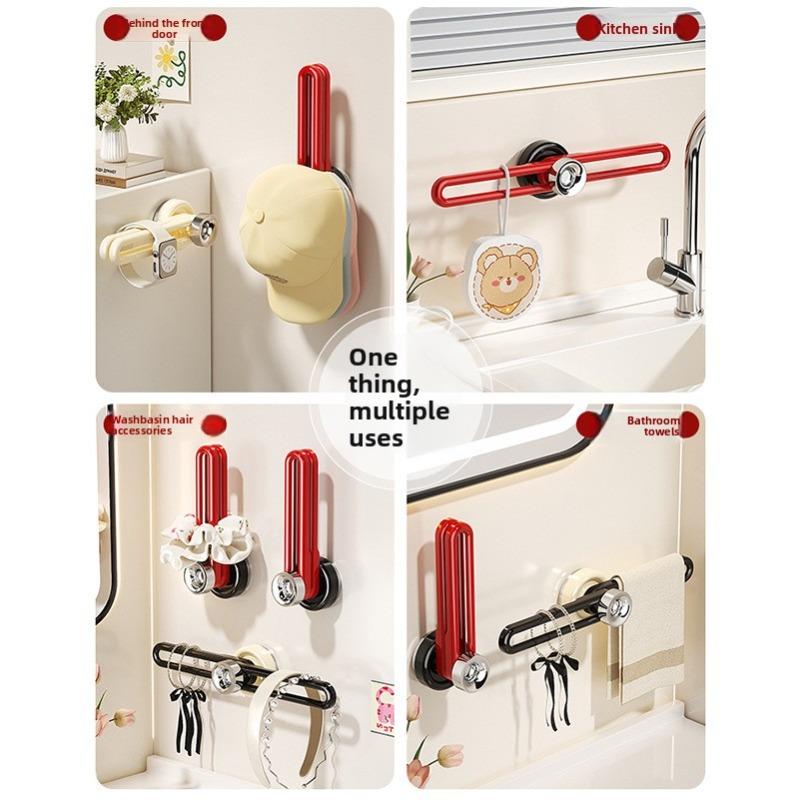 Suction Cup Hair Band Storage Hook, Non-perforated Rubber Band Hair Accessory Storage Rack, Wall-mounted Rope Hair Band Storage Rack