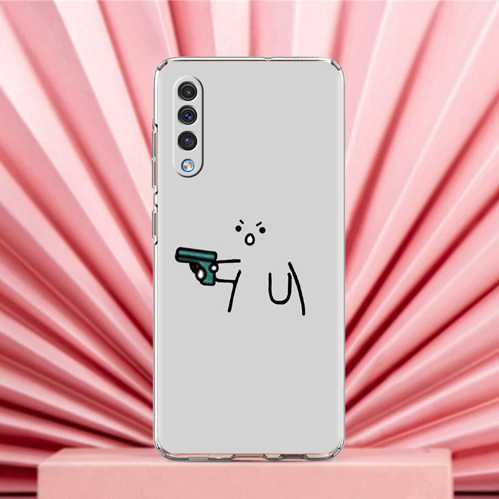 Phone Case For Samsung A56 A36 A26 A24 A16 A14 A12 A32 A50 A70 A22 A40 A34 A54 A42 A52 5G A06 Cover Cute Matchstick Men Couple