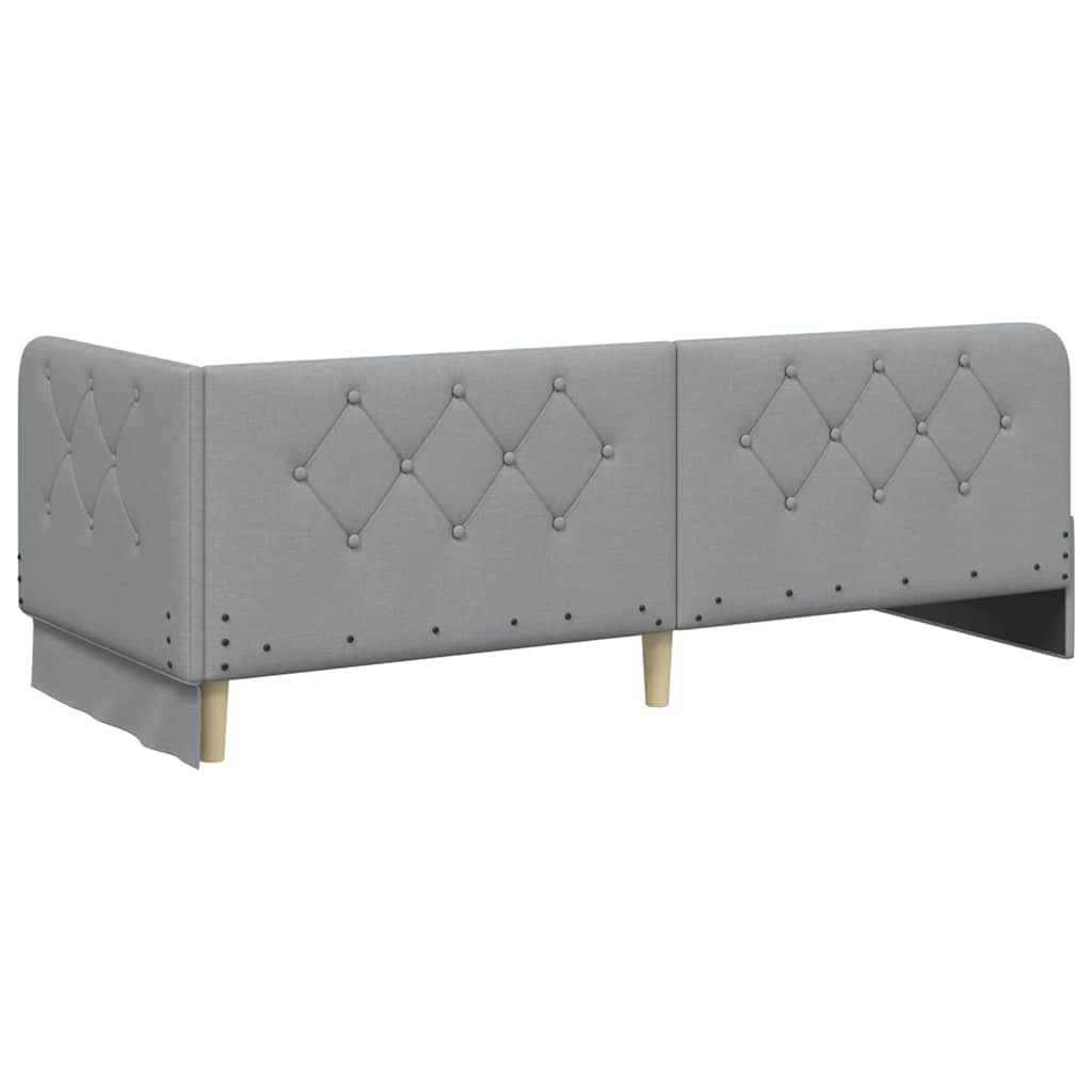 Corner Bed Frame Light Grey 80 X 200 Cm Fabric