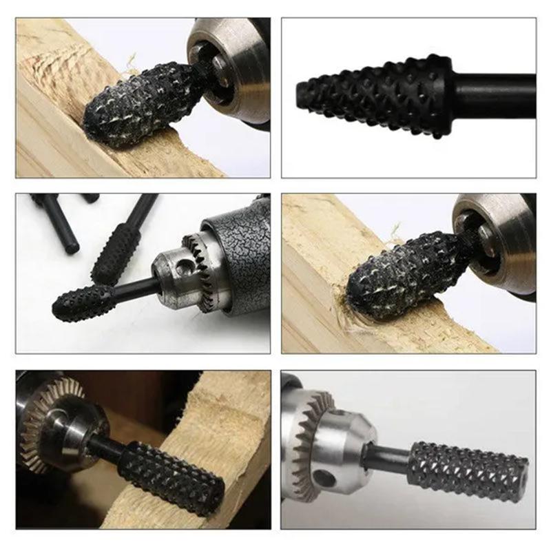 Rotationsfräser Raspel Feile 1/4" Rundschaft Holzbearbeitung Fräser Gratbohrer Bit-Set Holzbohren Schnitzen Entgraten Nutenwerkzeuge
