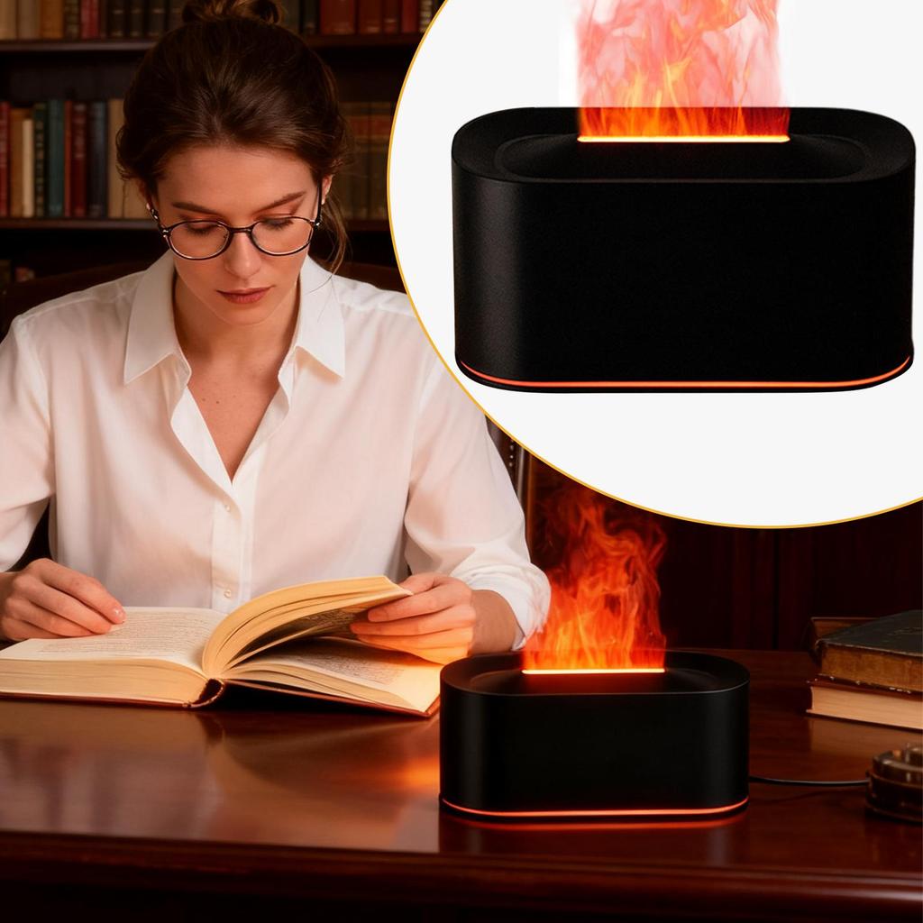 Flame Diffuser 220ml Scent Device With 7-Color Lights Fireplace Aromatherapy Diffuser For Homeowners Apartment Living Room