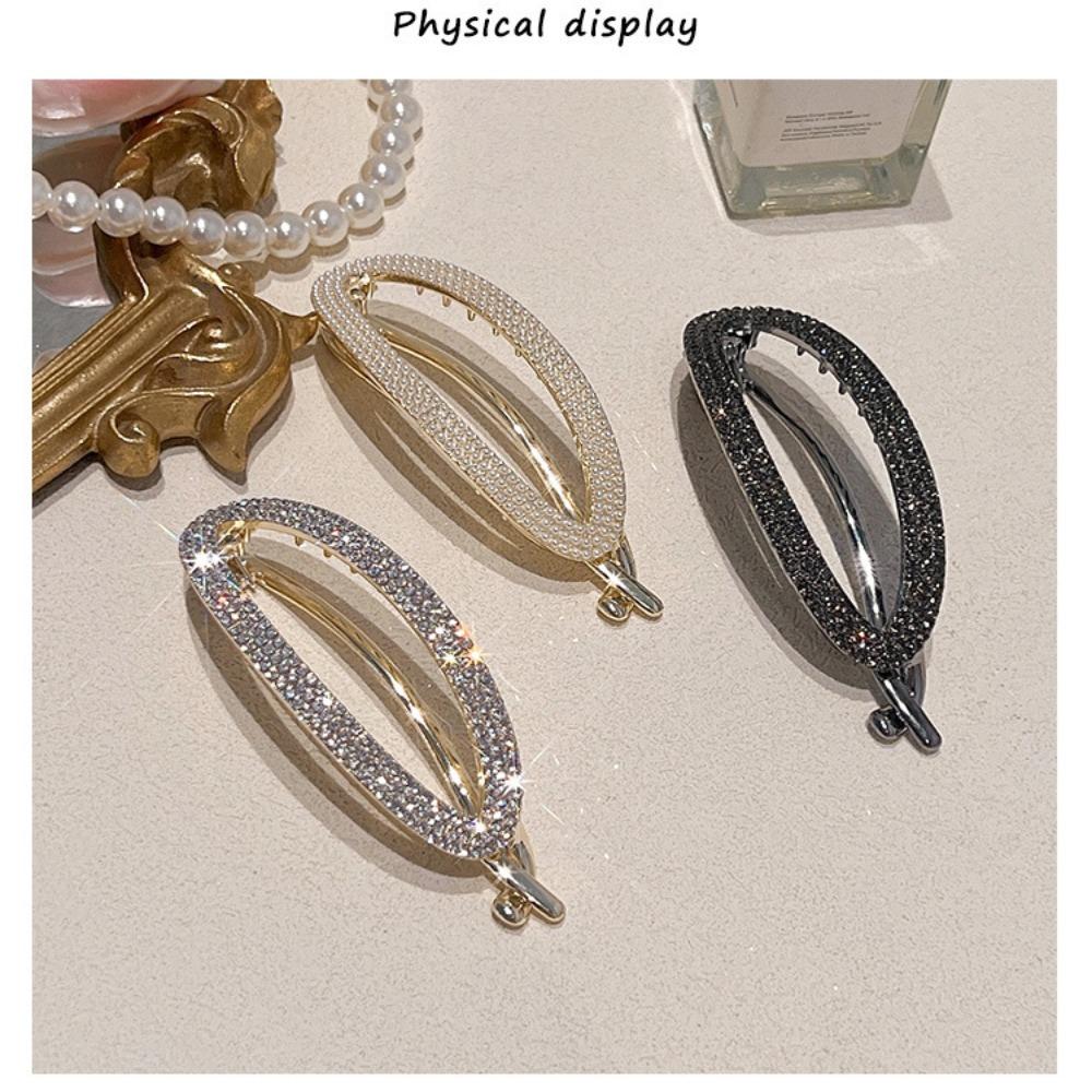 Diamond Inlay Women Girls Hair Clips Metal Barrettes Ponytail Holder Hairpins Hair Accessories