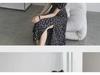 2025 Summer Black Floral Square Neck Slit Dress