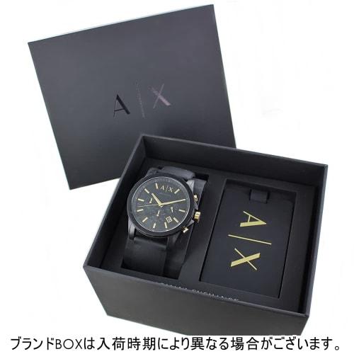 A|X Armani Exchange Pair Watches AX7105 (Black, Rubber Strap) with Storage Box for Men and Women, Gift Box, Travel Tag, and Name Tag