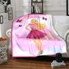Barbie Pink Dress Flannel Blanket Super Soft Warm Cozy Blanket For Sofa Bed Office Travel Allseason Home Decor Gift