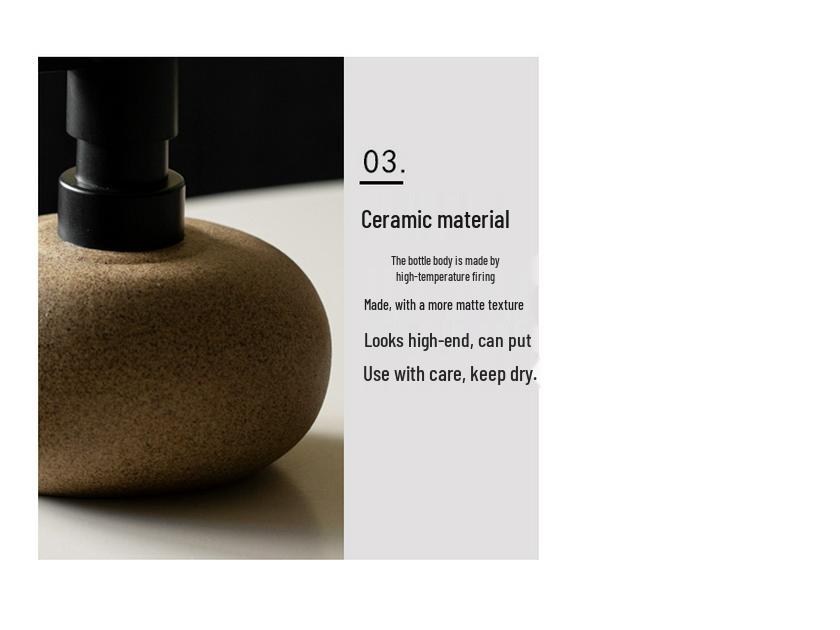 Sada lahví na šampon a pleťové mléko Wabi-Sabi z hrubé keramiky pro hotely a soukromí