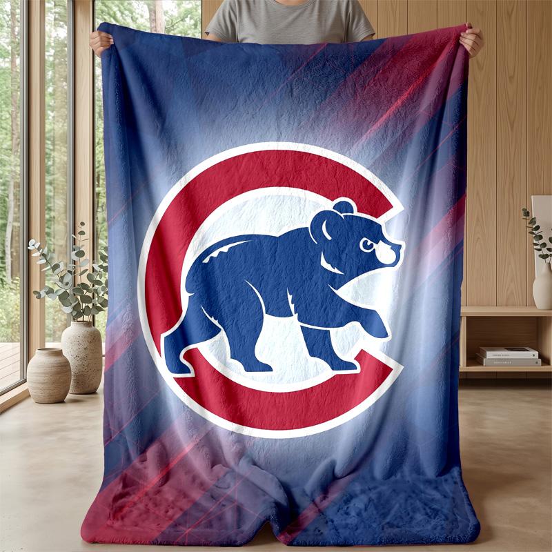 Chicago Cubs Flannel Fleece Blanket Cozy Warm Throw Blanket For Couch Bed Travel All Season Use
