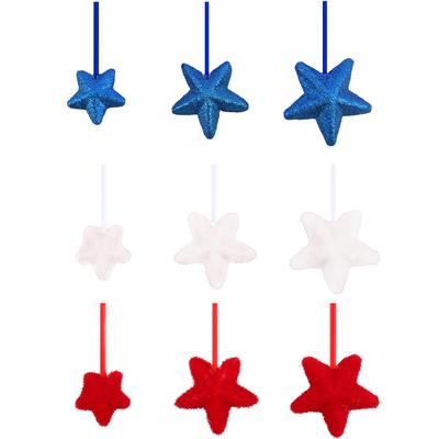 Glitter Table Centerpiece Decor Foam Stem Sticks 4th of July White Red Blue Star Shaped Ornament Independence Day Decoration