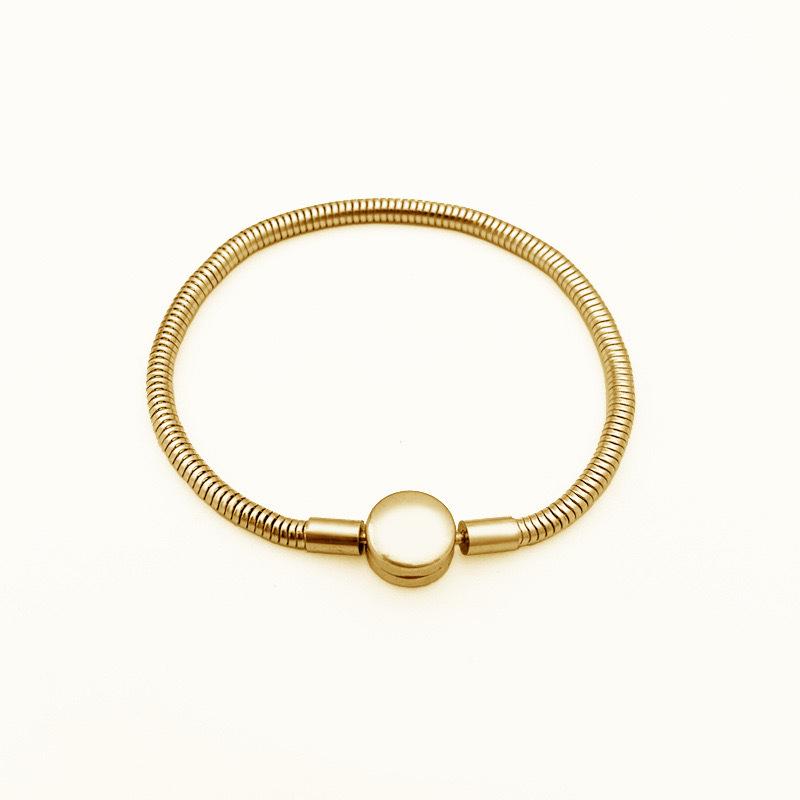 Titanium Steel Heart Bracelet Classic DIY Snake Chain Never Fade Trendy Jewelry Gift for Women