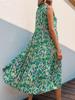 2026 European & American Summer Resort Sleeveless V-Neck Tassel Abstract Print Dress for Women
