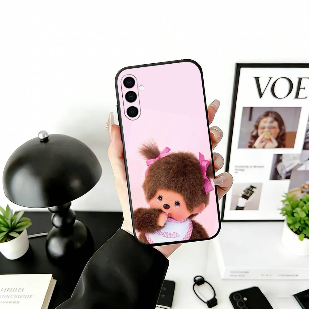 C-Cute M-monchhichis-s Phone Case Black Silicone Soft For Samsung Galaxy A73,A72,A71,A70,A53,A52,A51