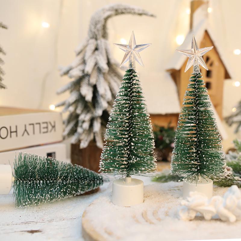 Mini LED Christmas Tree with Glowing Pine Needles - Desktop Ornament and Gift
