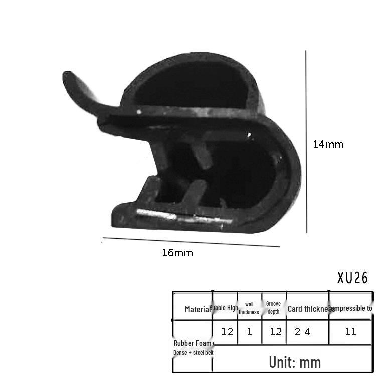 High-Temperature Resistant U-Shaped Rubber Sealing Strip for Dustproofing Electrical Cabinets and Car Doors