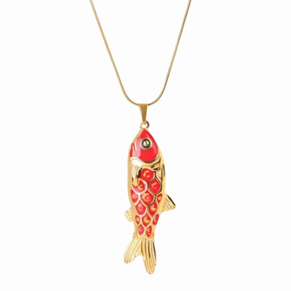 3D Charms Fish Pendant Necklace Snake Chain Marine Life Necklace Enamel Ocean Necklace  Classic